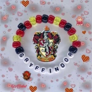 'Gryffindor' Harry Potter Handmade Kandi Beaded Bracelet